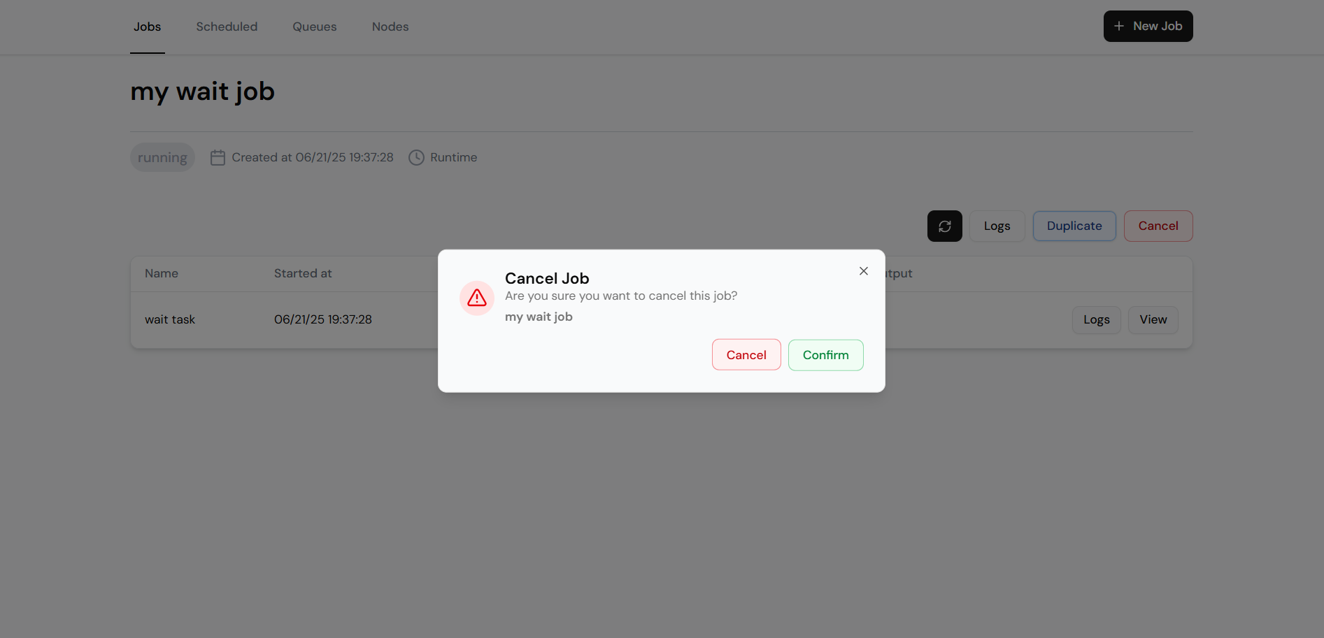 Cancel/Restart jobs